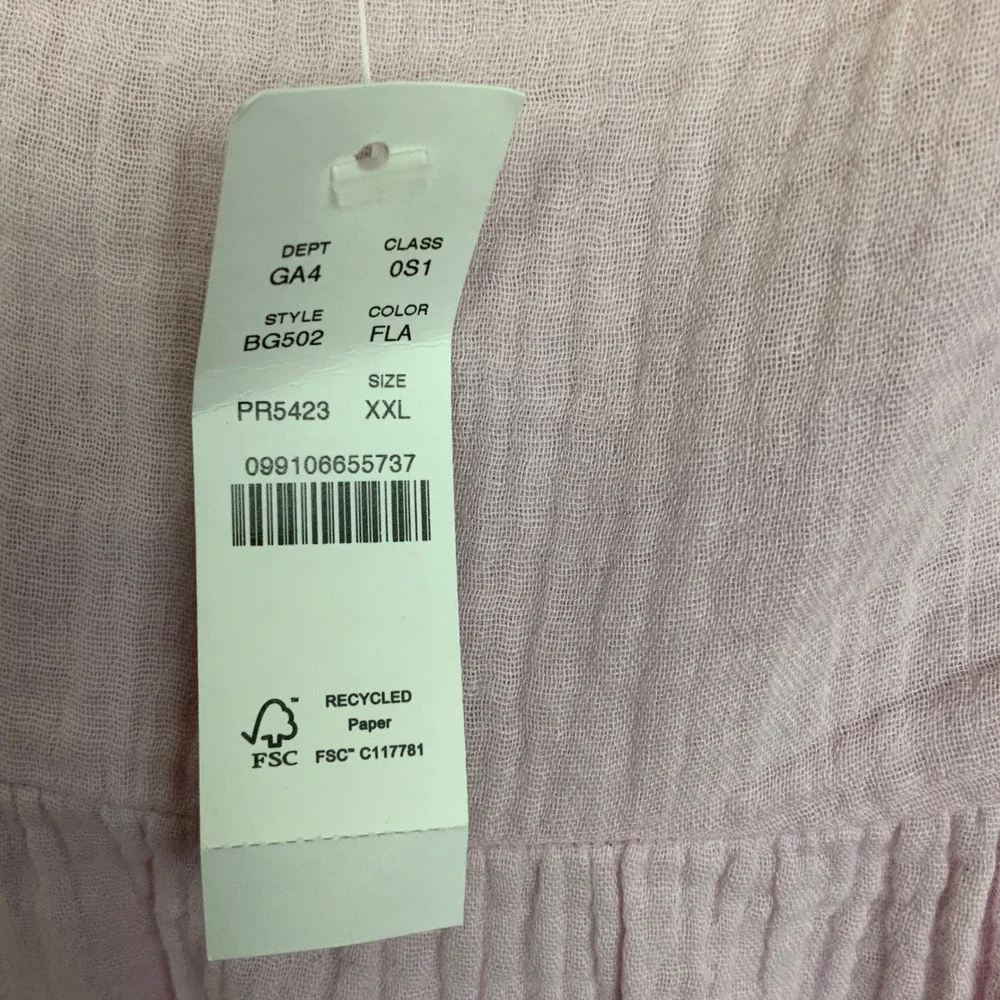 NWT J. Crew Sz XXL Squareneck Soft Gauze Cotton Balloon Sleeve Smocked Dress